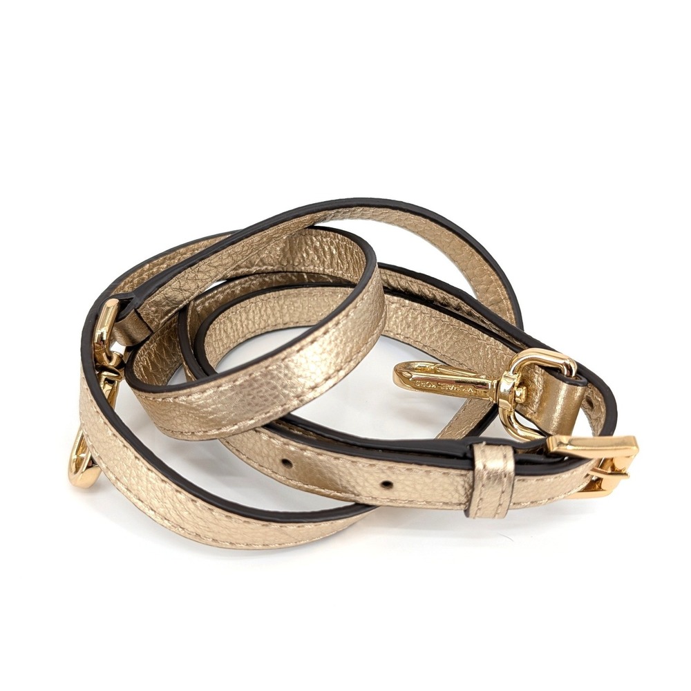 Michael Kors Gold Metallic Leather Adjustable Crossbody Handbag Strap 44"